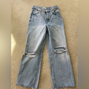 Zara TRF Ripped Wide Leg